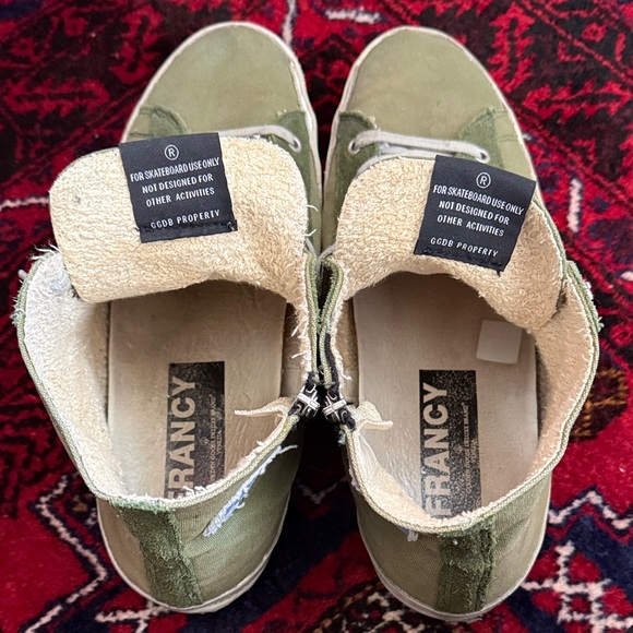 Golden Goose Green High-Top Sneakers with Silver Star Pre-Loved Condition - Picture 10 of 14